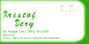 kristof dery business card