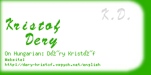 kristof dery business card